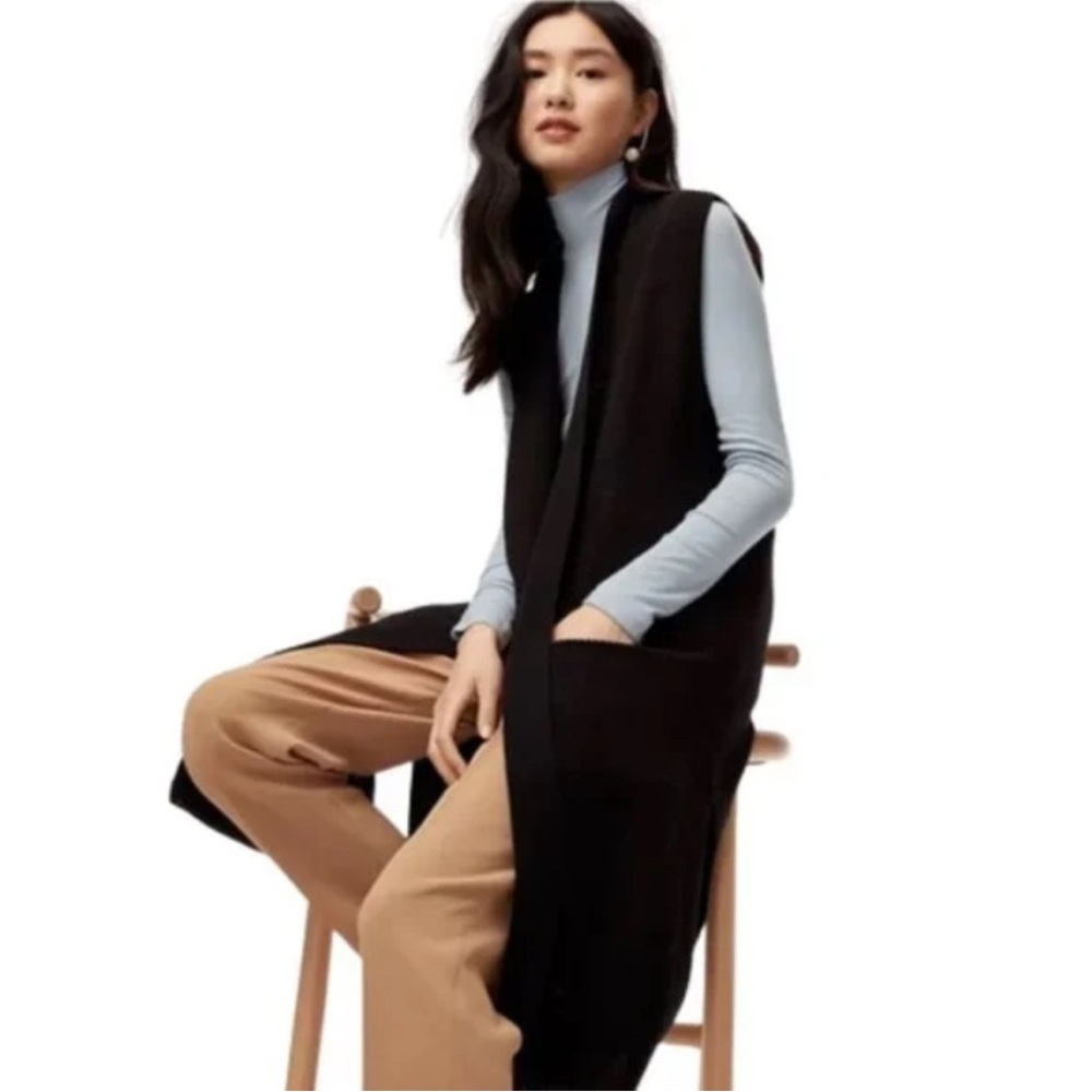 Wilfred Aritzia Dunkirk Merino Wool Long Sweater Vest Duster Size Small